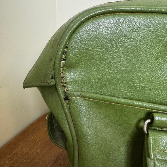 Vintage Samsonite Silhouette Denver, CO Green Zipper Carry-on Train Bag Handles - Picture 7 of 16
